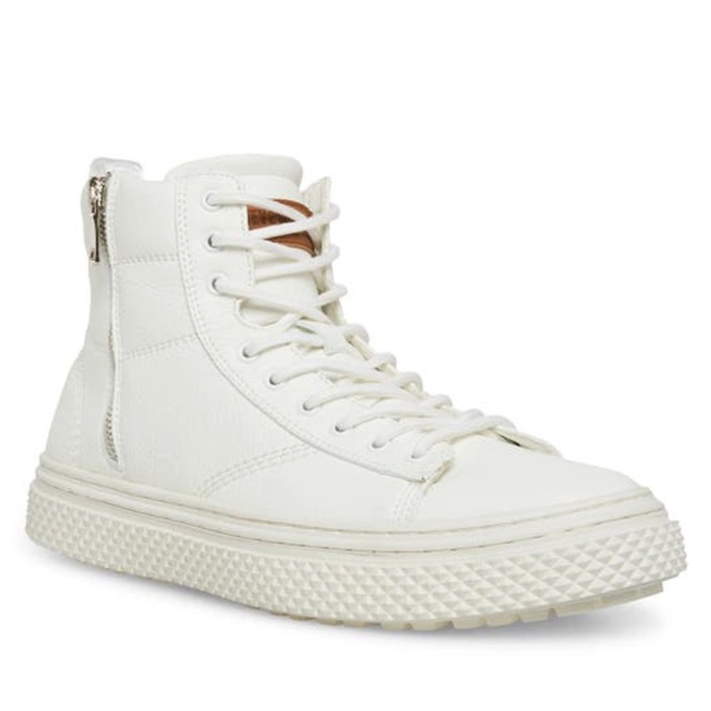 Steve Madden, MEN'S BRINLY FAUX LEATHER HIGH TOP SNEAKERS white, size 9